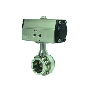 SS Pneumatic Operated TC End Butterfly Valve