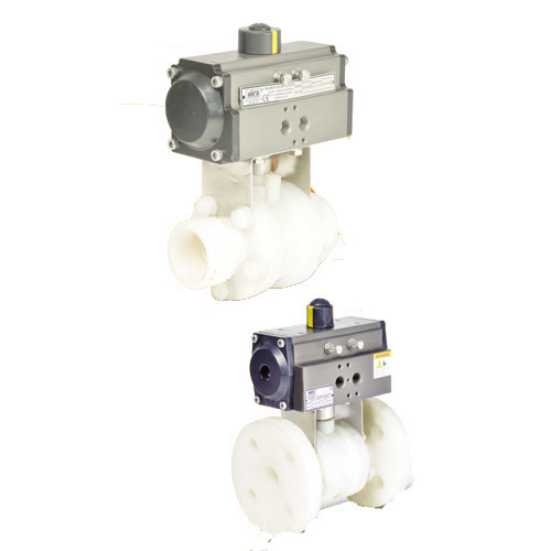 High Pressure Screwed Pneumatic Rotary Actuator Operated Polypropylene Ball Valve, For Water