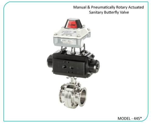 Pneumatic Sanitary Rotary Actuated Butterfly Valve