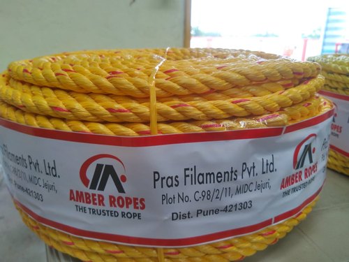 3 Strand & 4 Strand Yellow Polypropylene Rope, Diameter: 10-20 mm, Size: 1.5 Mm To 18 Mm