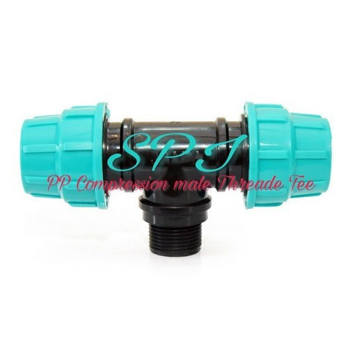 PP Compression Male Threaded Tee, For Structure Pipe