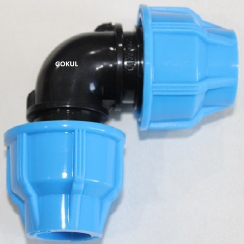 45 D Plastic HDPE Compression Elbow, For Water Pipe Fitting