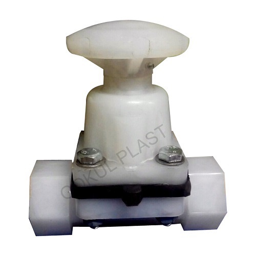 GOKUL PP Diaphragm Screwed End Valve, 2 PICE SOLID