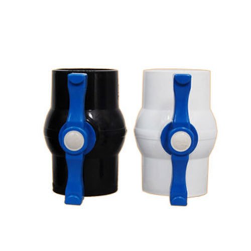 Dutra Flo Black, White PP Single Piece Ball Valve