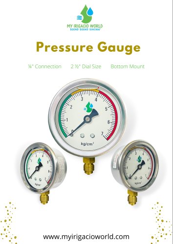 Sumani Brass Pressure Gauge Glycerin Filled BSP Male Threads, For irrigation, Model Name/Number: MIW0009
