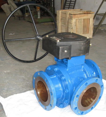 3 Way Ball Valve Gear Operated