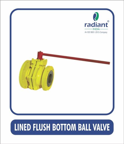 MS/CS/SS304/SS316/PTFE/FEP/PFA Lined Flush Bottom Ball Valve, For Industrial