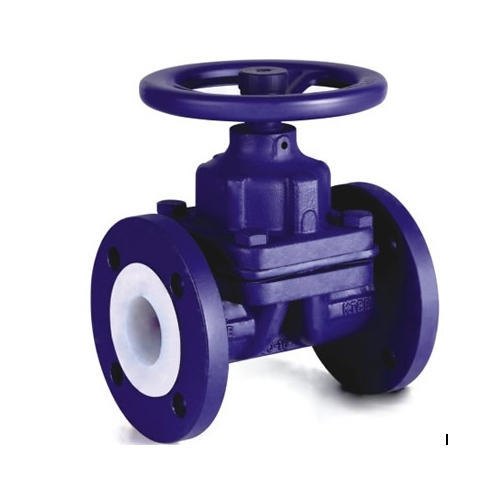 Sg Iron / Wcb Flanges PTFE Lined Diaphragm Valve, Size: 15mm & 100mm