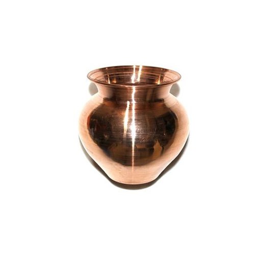 Round Plain Pure Copper Lota for Pooja