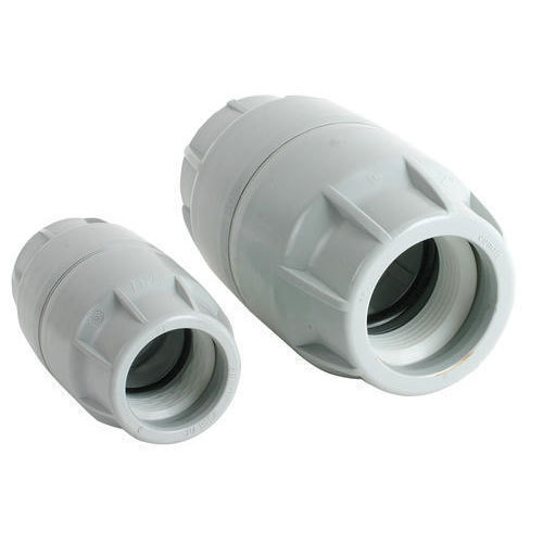 HDPE White Push Fit Coupler, for Connecting Pipes