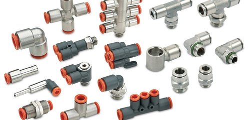Adapters Push In Metal Fittings for Pneumatic Connections, Si