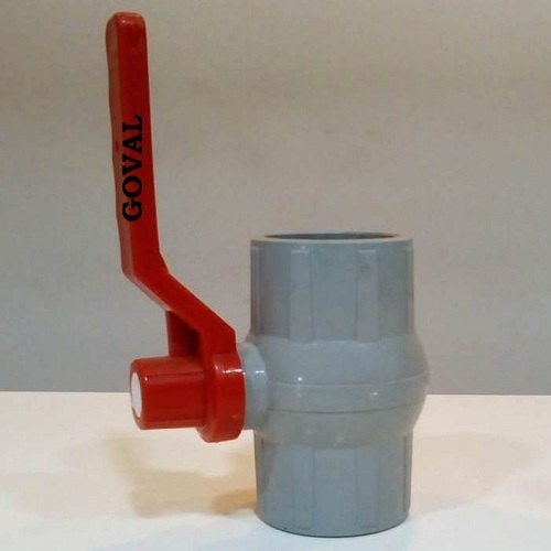 Gray, Red PVC Solid Ball Valves Gray MS Patti Handle
