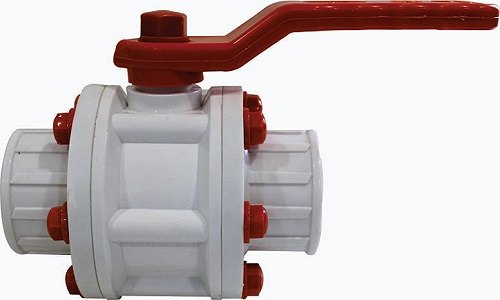 PVDF Lined Ball Valve, Flangend, Size: 15mm To 100mm