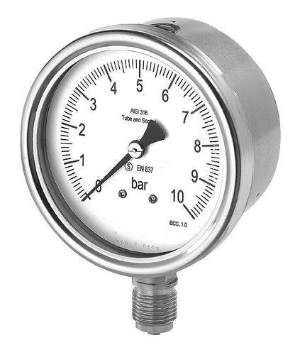 Brass Bourdon Type Pressure Gauges for Chemical Fertilizer Pipe, Size: 1/2 inch