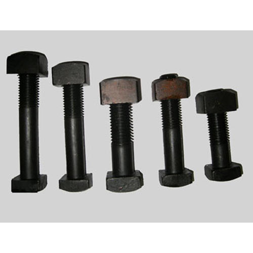 Cast Iron T Shape Railway Fish Bolts And Crossing Bolt Nuts, Property Class: class4, Thread Size: According