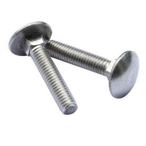 Silver Mild Steel Round Head Bolts, Size: 4 To 6