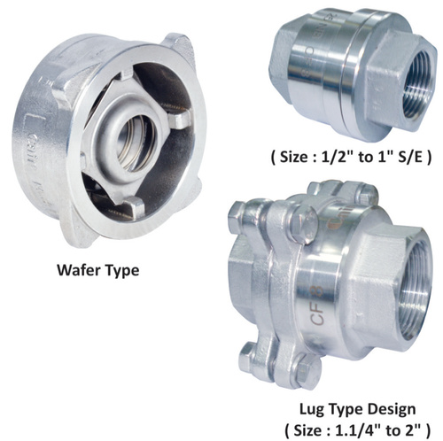 4Matic Standard Sandwich Type SS Non Return Valve, Model Name/Number: 4M23SV, Screwed