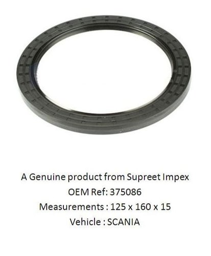 Rubber Black Scania Seal, For Oil, Size: 125 x 160 x 15 mm
