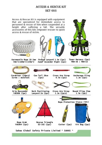 Sahas Double Rescue Rope Access Kit, Model Name/number: Set-005