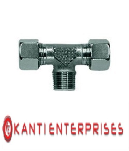 Stainless Steel Single Ferrule Tee Fittings (DIN 2353), Size: 1/2 and 2 inch