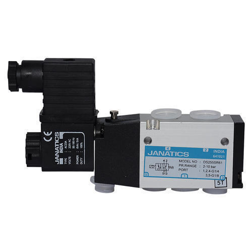 Janatics 2 To 8 Bar Single Solenoid Valve 5/2x1/4 BSP, Model Number: DS255SR61