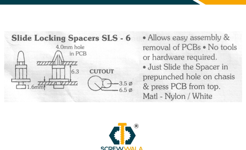 Screwwala Slide Locking Spacer, Size(millimetre): M 3, Size: M 3