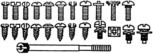 Slotted Machine Screws, Captive Screws, Projection Bolt