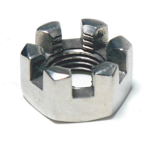 Mild Steel Hexagonal Slotted Nut, Size: M6-M24