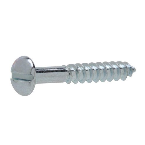 SS Polished Slotted Round Head Screw, Size: 5inch