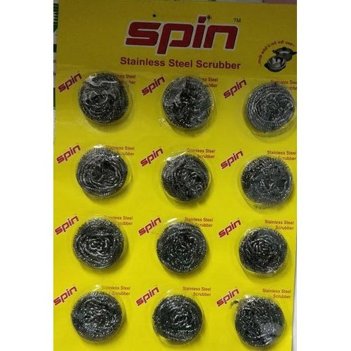 Spin 15g Stainless Steel Scrubber, Packaging Type: Packet, 12 Pieces
