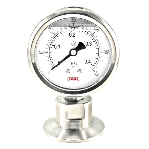 2.5 inch / 63 mm Tri Clover Mounted Sanitary Pressure Gauge