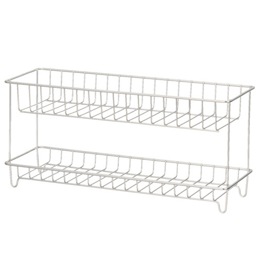 Jinsee Silver Stainless Steel Double Shelf Basket