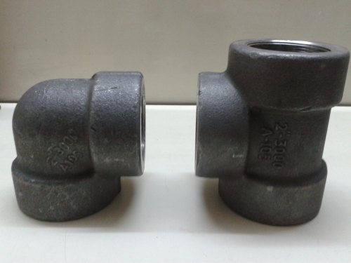 3/8 - 4 MS Carbon Steel Screwed Fittings, For INDUSTRIAL, ELBOW - TEE