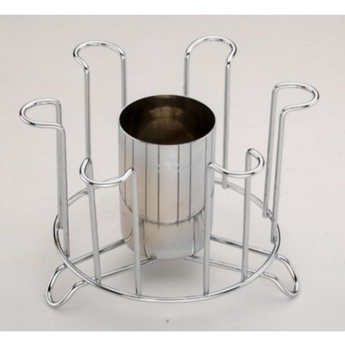 Round Stainless Steel Glass Holder, For Hotel, Number Of Holder: 6