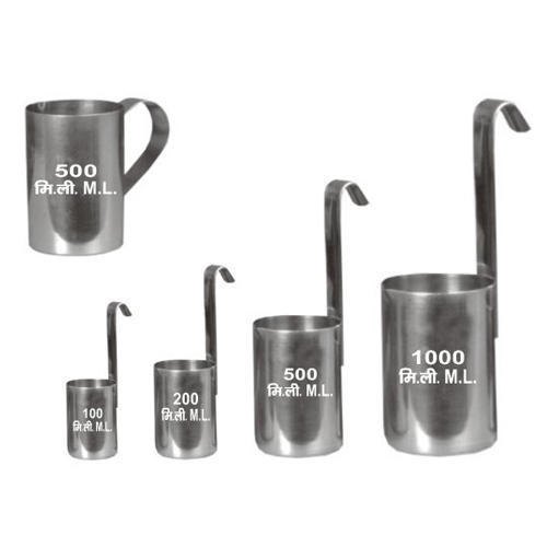 Stainless Steel SS Milk Measure Sets, Capacity: 100 ml to 2 liter