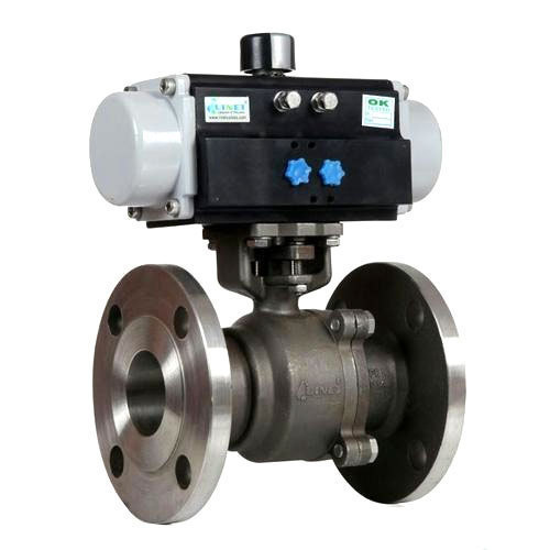 Stainless Steel SS Pneumatic Operated Flange End Ball Valve