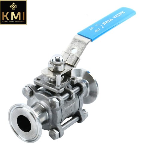 KMI For Water Pipeline SS Sanitary Clamped Ball Valves 3 piece