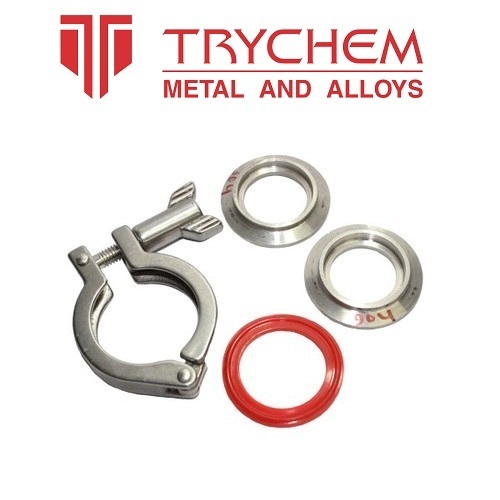 Triclocer Stainless Steel SS TC Clamp Set, For Dairy Food Pharma