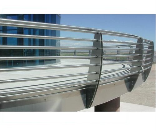 Fiberglass Iron SS Tubular Railing Sections, For Construction