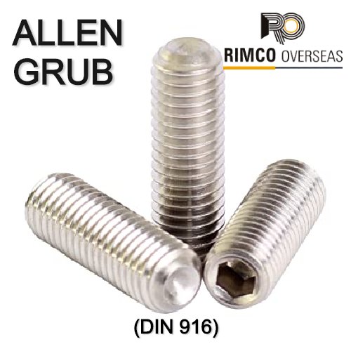 RIMCP Stainless Steel Allen Grub Screw, Size: M2 To M16, 100