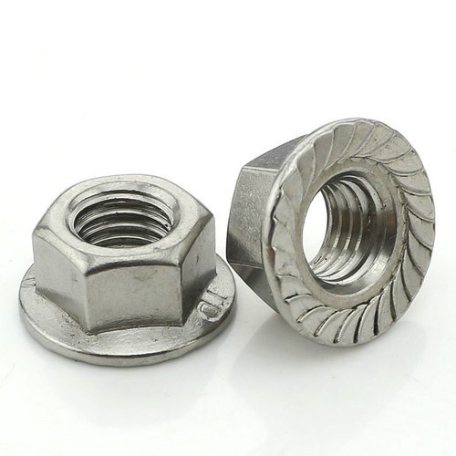 Hexagonal Stainless Steel Flange Nut, Size: M8