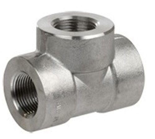 Stainless Steel Forged Threaded Tee, For Chemical Handling Pipe
