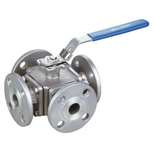 Stainless Steel Four Way Ball Valve, Flanged, Material Grade: Ss 304, Ss 316