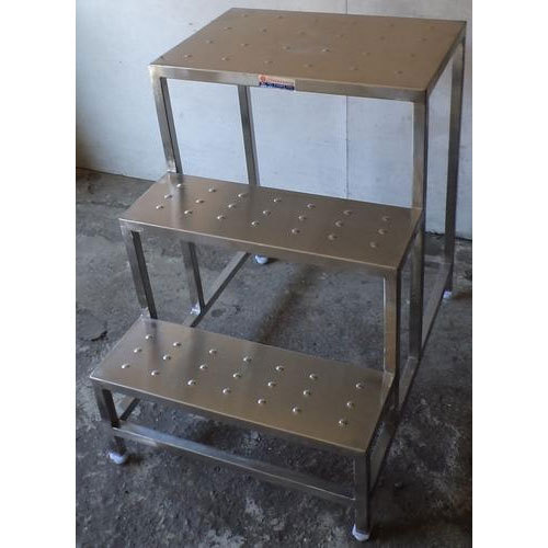 Stainless Steel Step Ladder for Pharmaceutical Industry Use