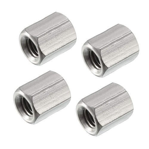Polished Hexagonal Stainless Steel Long Nut, Size: M12