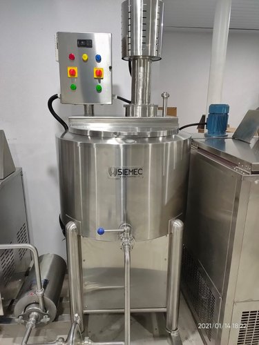 Stainless Steel Pasteurizer Vat, 380-400 V, Capacity: 100-2000 L