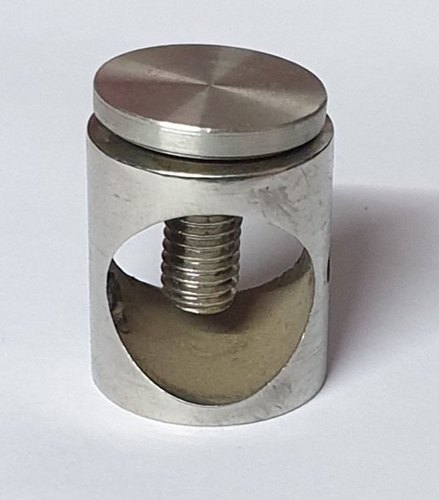 Flat Glass Bar Stainless Steel Round Nut, Size: 25 X 26 Mm (l X D)