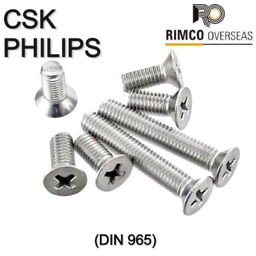 Round Full Thread Stainless Steel Flat Head Screw, Material Grade: SS304