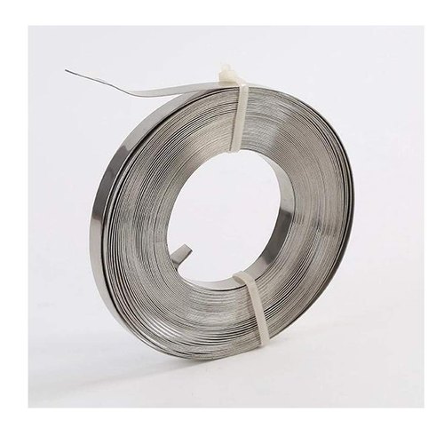 Plain Silver Stainless Steel Strapping, Packaging Type: Roll