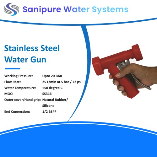 Pilot Stainless Steel Water Gun, Nozzle Size: 0.3 mm, Air Consumption: 5 to 6 cfm